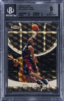 2005-06 Topps Finest Basketball #85 LeBron James Superfractor (#1/1) - BGS MINT 9